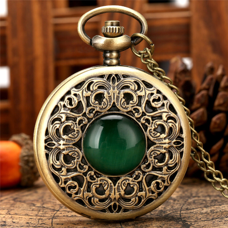 Antique Pocket Watch Chain Retro Style Analog Quartz Movement Watches for Men