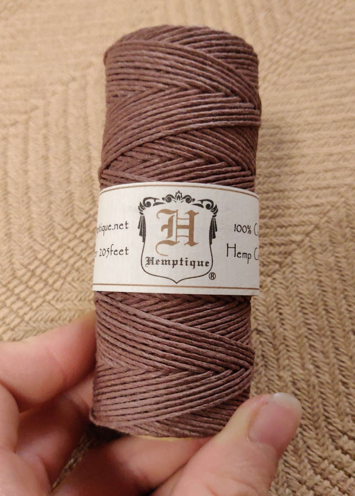 Hemptique brown crafters hemp cord #20 205ft/62.5m