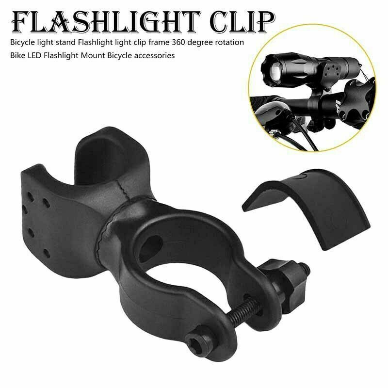 Bike Handlebar Flashlight Mount Bicycle Front Torch Clip LED Headlight Holder