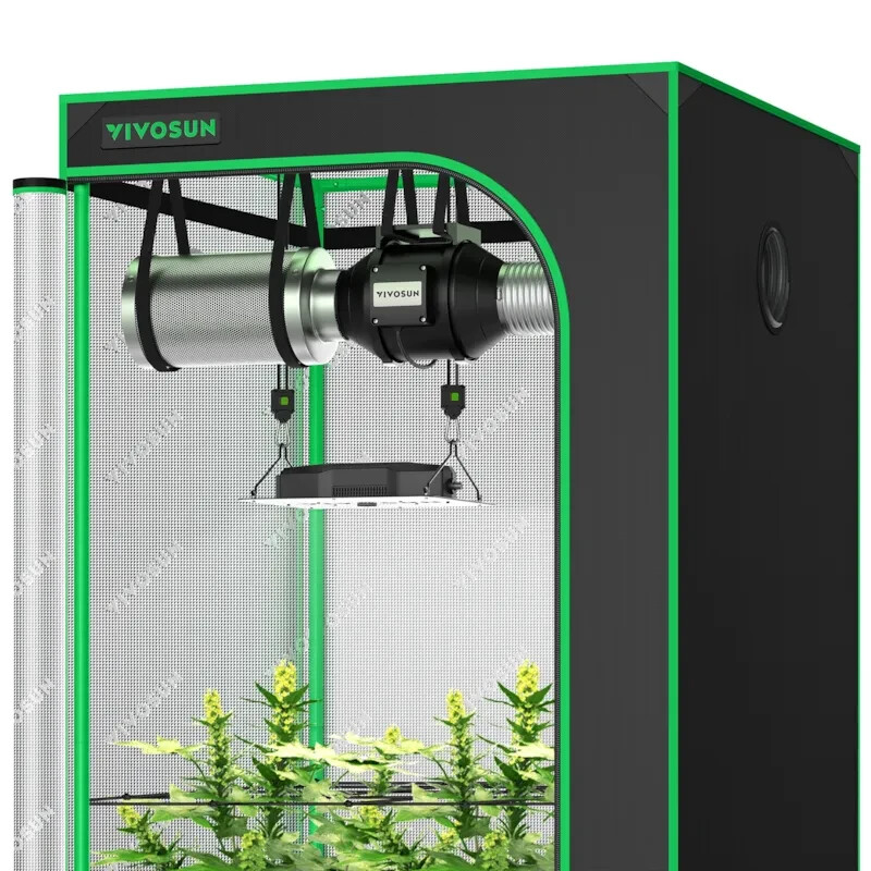VIVOSUN 100W Led Light+36'' X36"x72" Grow Tent W/ 4"  Fan Complete Growing Kit