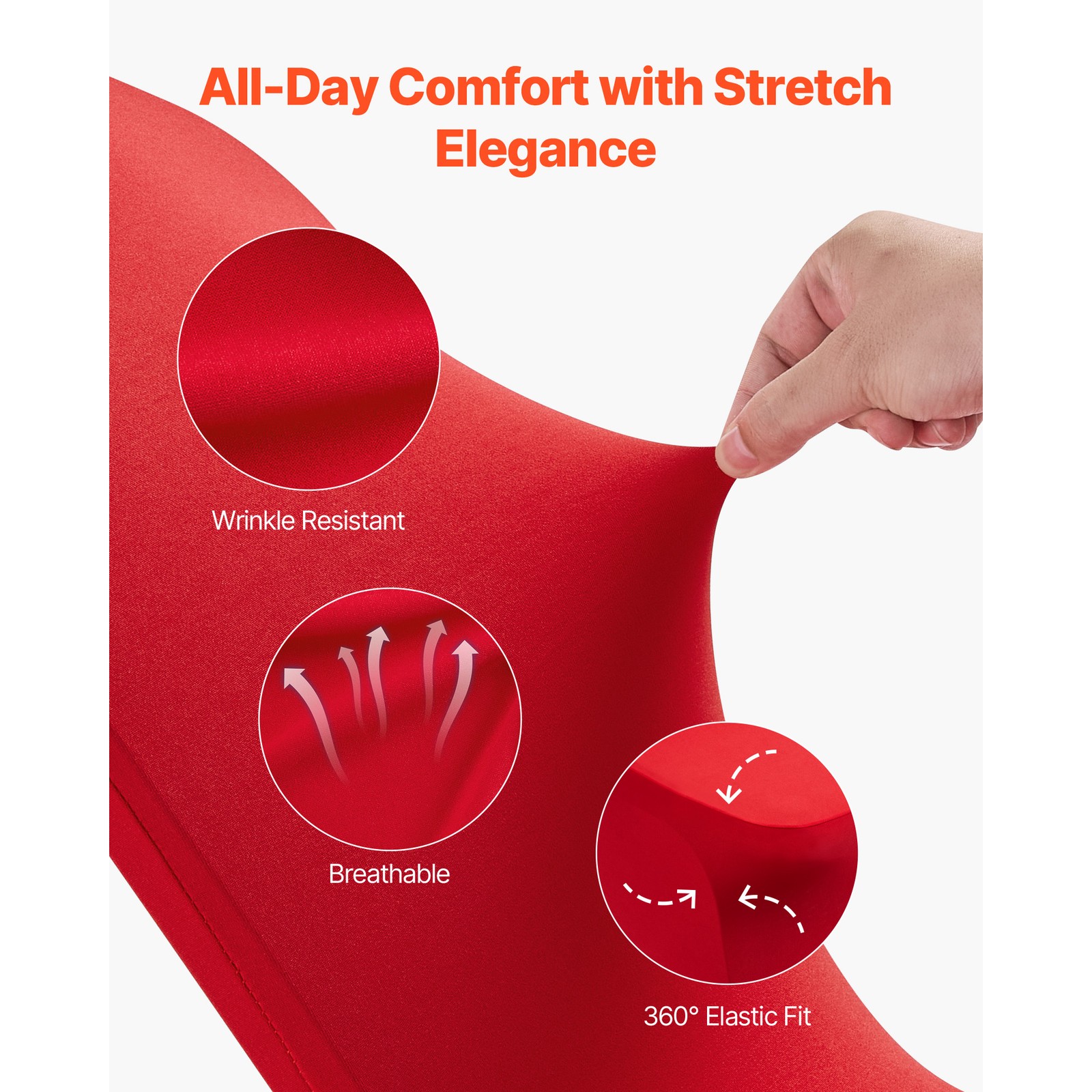 Uimoso 50PCS Red Spandex Chair Covers for Weddings, Parties, and Dining Events