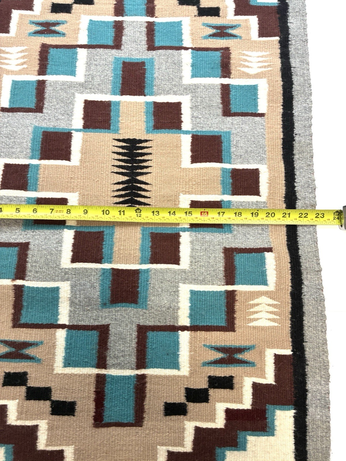 ‼️ANTIQUE NAVAJO Weaving Rug AUTHENTIC NATIVE AMERICAN w/ Hanger EXCELLENT 38x23