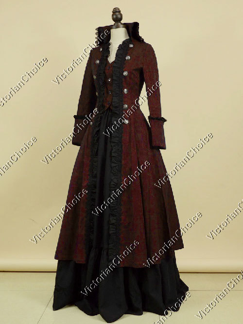 Victorian Steampunk Penny Dreadful Military Gothic Dress Halloween Costume 176