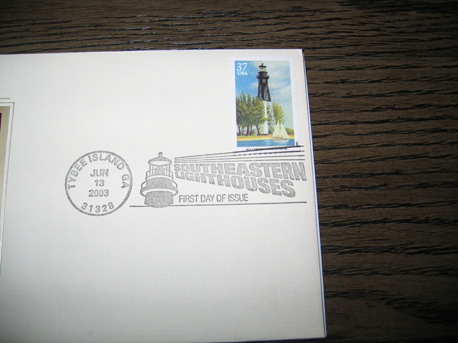 2003 Southeastern Lighthouses Hillsboro Inlet Florida Golden Cover replica STAMP