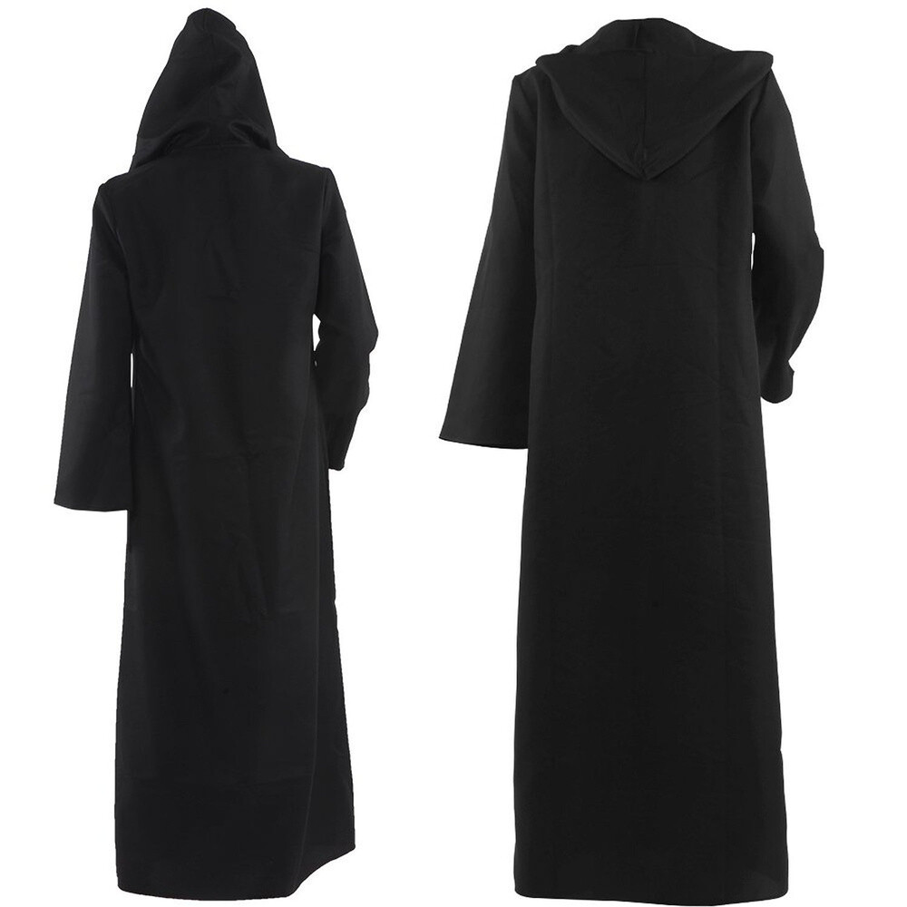 Adults Mens Hooded Robe Cloak Cape Party Halloween Vampire Robe Cosplay Costume