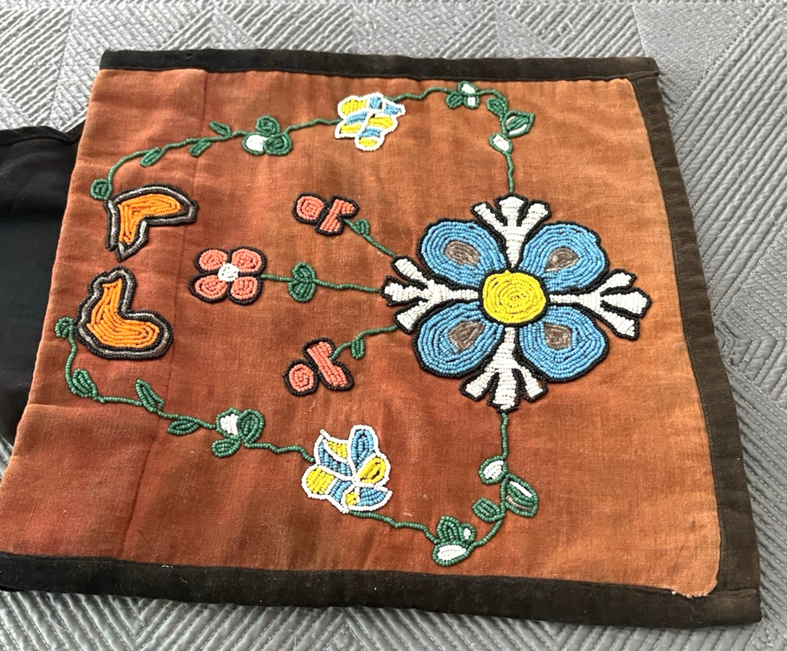 Native American Velvet Victorian Period Beaded Saddle or Saddle Blanket