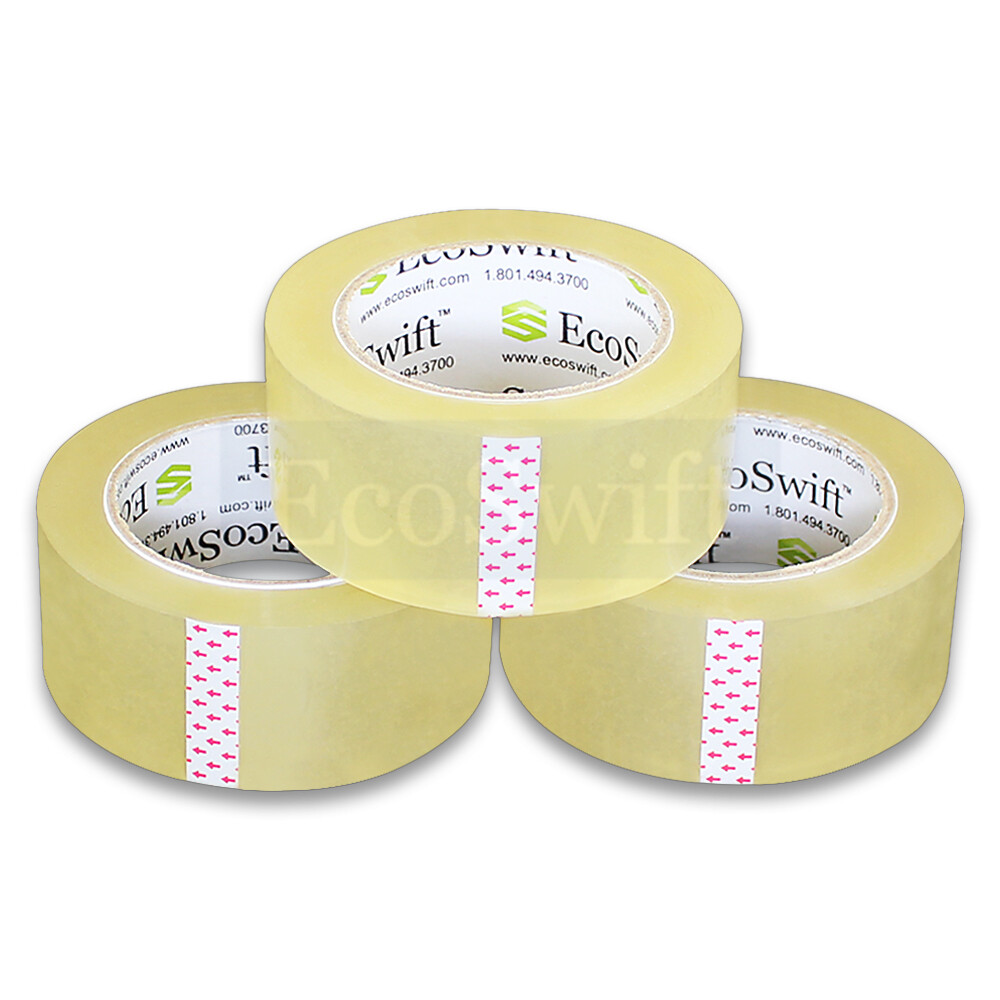 6 ROLLS EcoSwift Carton Box Sealing Packaging Packing Tape 1.6mil 2" x 330 feet