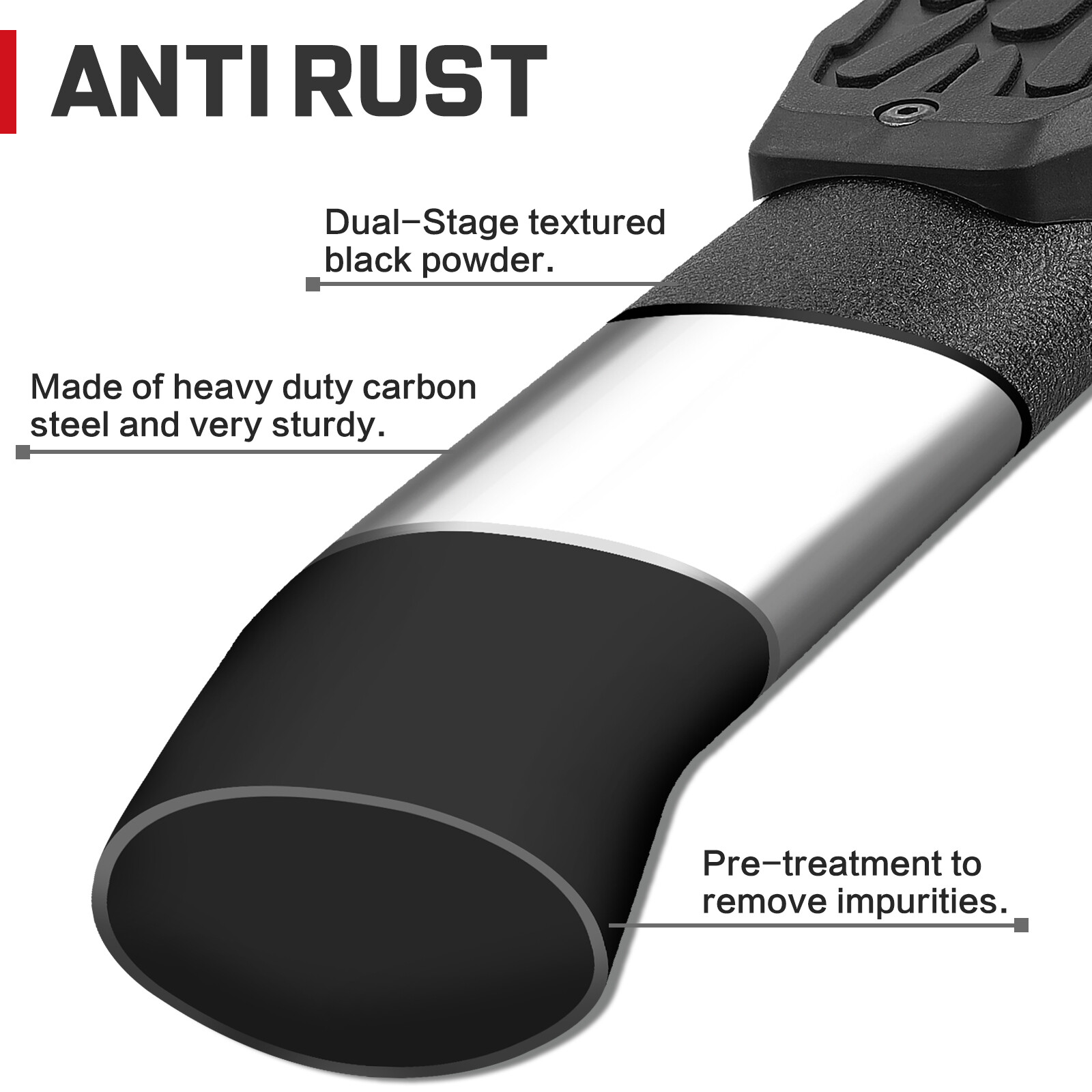 FOR 2015-2024 Colorado/Canyon Crew Cab Side Step Curved Running Board Nerf Bar