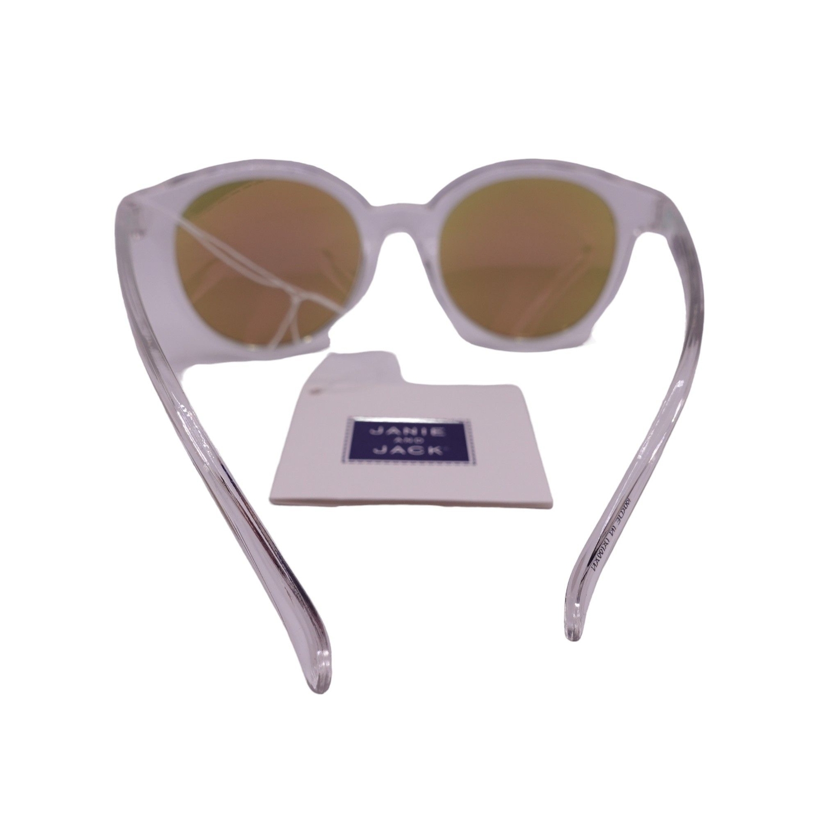 NWT Janie And Jack Round Sunglasses Girls 4 And Up Clear Tinted UV Lenses
