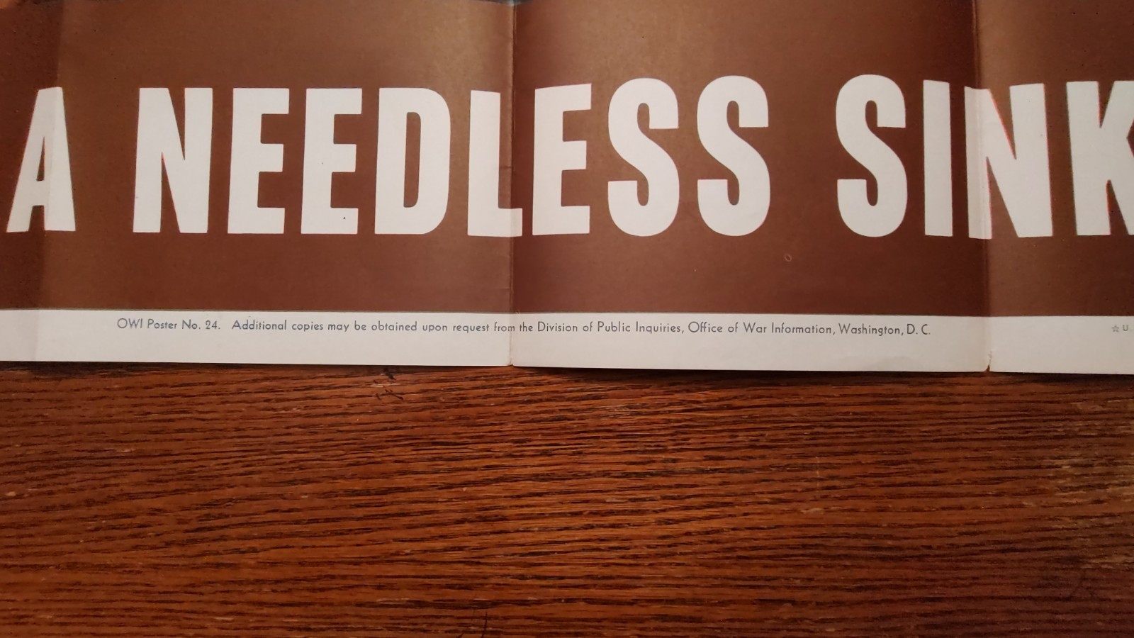 Original 1942 WWII poster: “A Careless Word… A Needless Sinking”