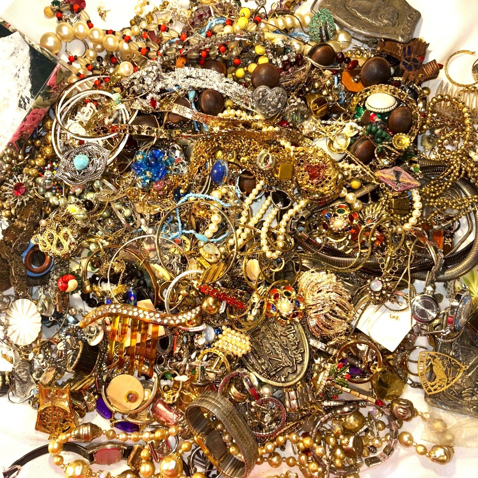 3 Pounds 3 Lbs Old Unsearched Jewelry Lot VTG & Now Junk & Wear & Resell Tangled