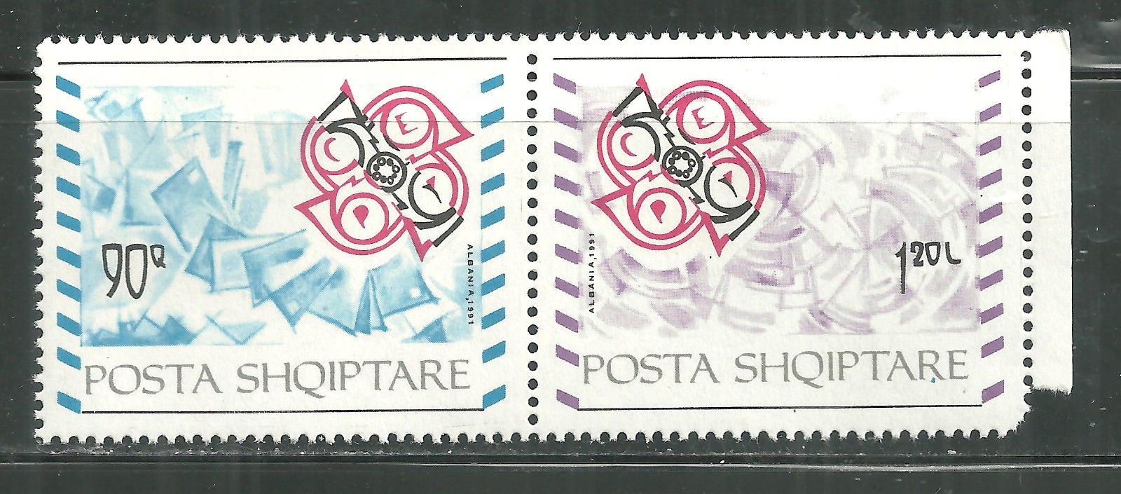 ALBANIA 2405A MNH PAIR ALBANIAN ADMISSION TO CEPT SCV 2.50
