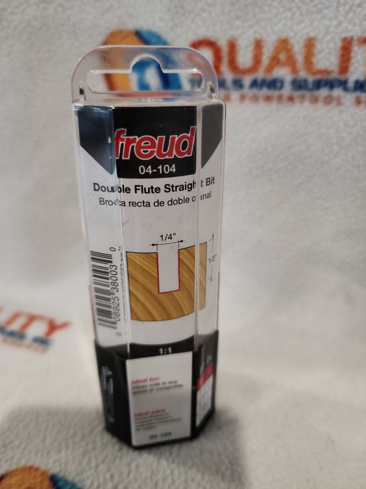NEW FREUD 04-104 1/4" DOUBLE FLUTE STRAIGHT ROUTER BIT 1/4" SHANK