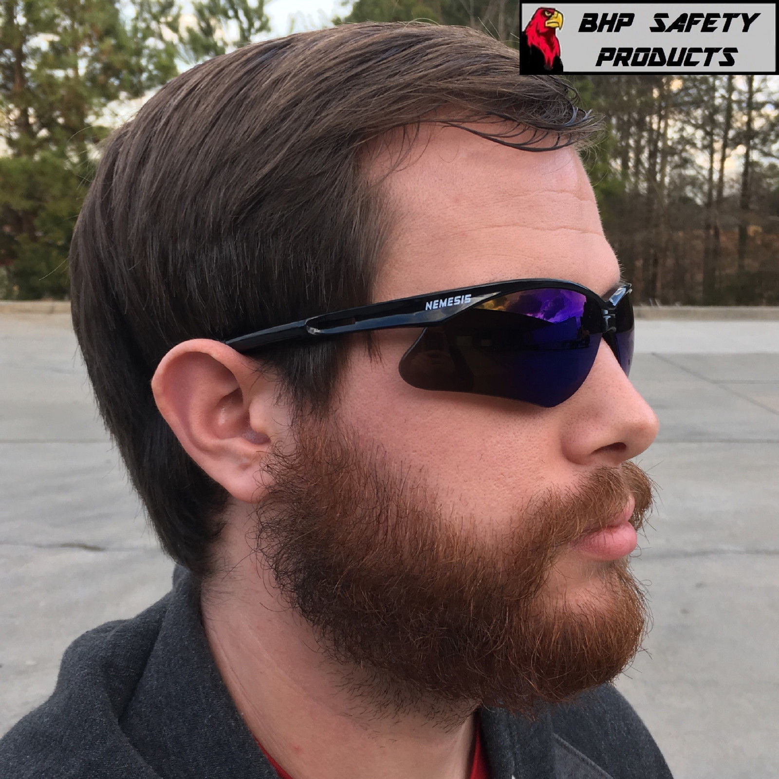 6 PAIR KLEENGUARD NEMESIS SAFETY GLASSES BLCK FRAME BLUE MIRROR SUNGLASSES 14481