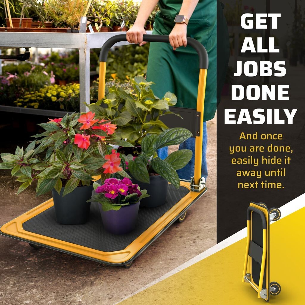 Dolly Cart Hand Truck Folding Heavy Duty Moving Capacity Wheels Trolley 660 lbs