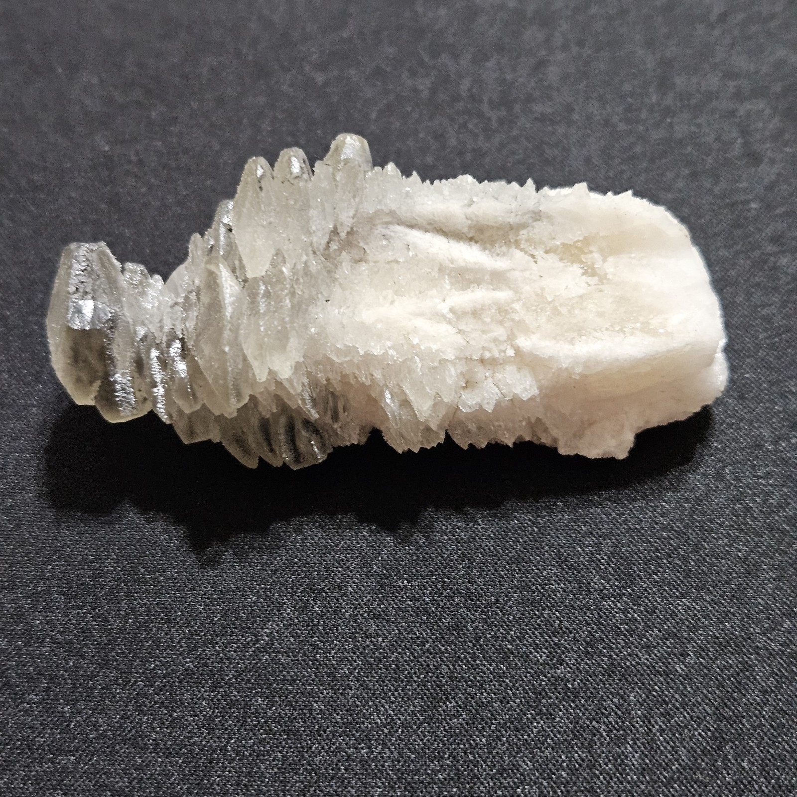 Lot Of 2 Pagoda Calcite Crystals, Step Stones With Hematite, UV Fluorescent