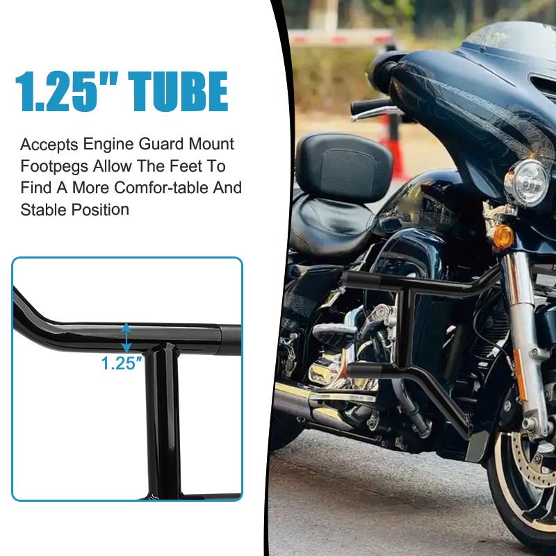 1.25" Engine Guard Highway Crash Bar For Harley Touring Street Glide 2009-2024