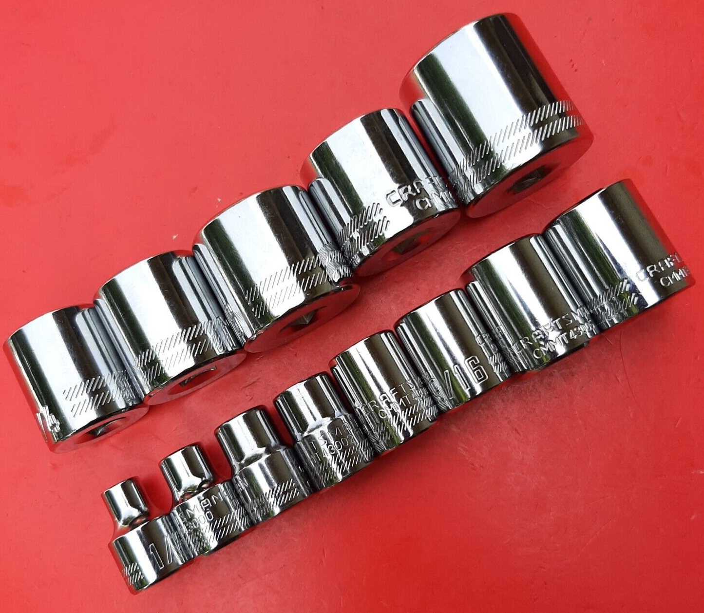 NEW CRAFTSMAN TOOLS 13 Piece 3/8" Drive Shallow SAE 6 Point Socket Set 1/4-1"