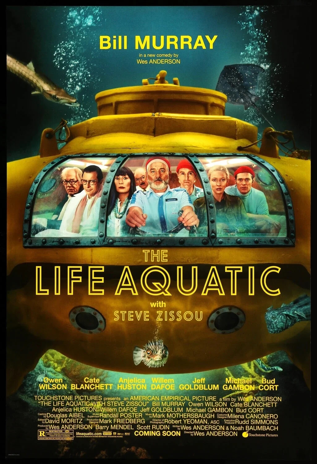 original THE LIFE AQUATIC Rolled Original Movie Poster 27x40 - Double Sided