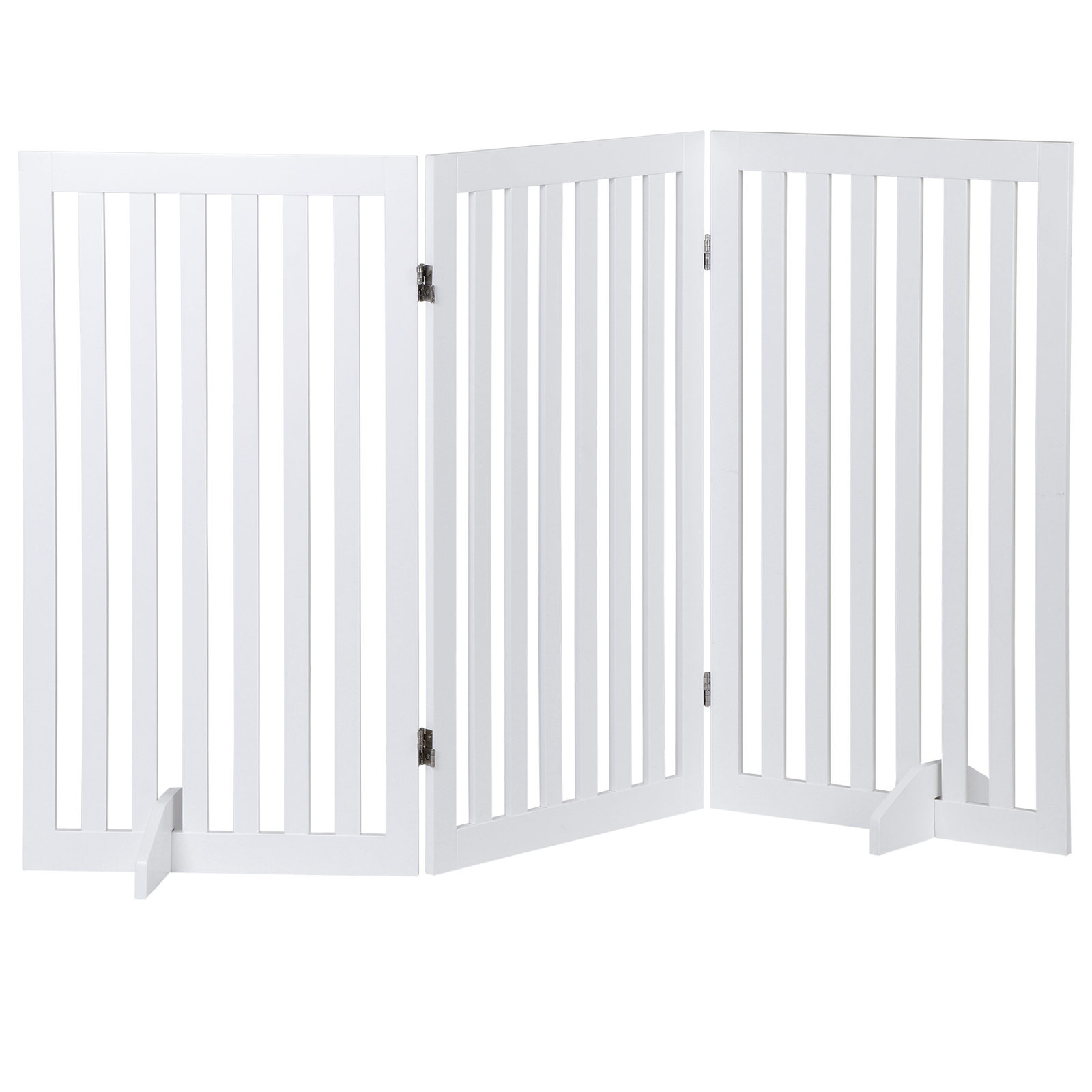 36'' H Foldable Pet Dog Gate Freestanding Dog Carrier for Doorway Indoor White