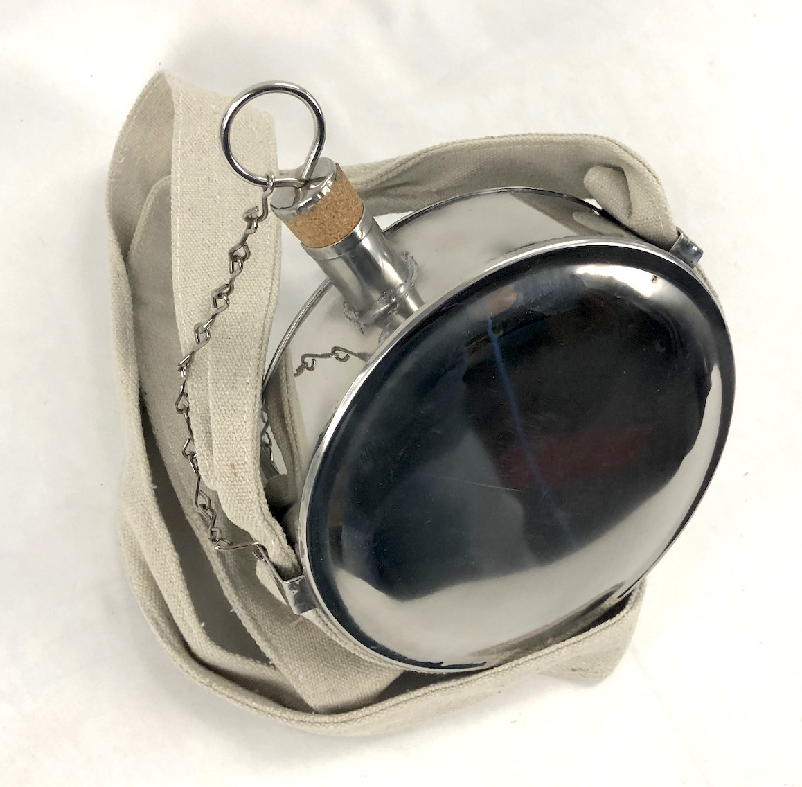 Mexican War & Civil War Stainless Steel Drum Canteen