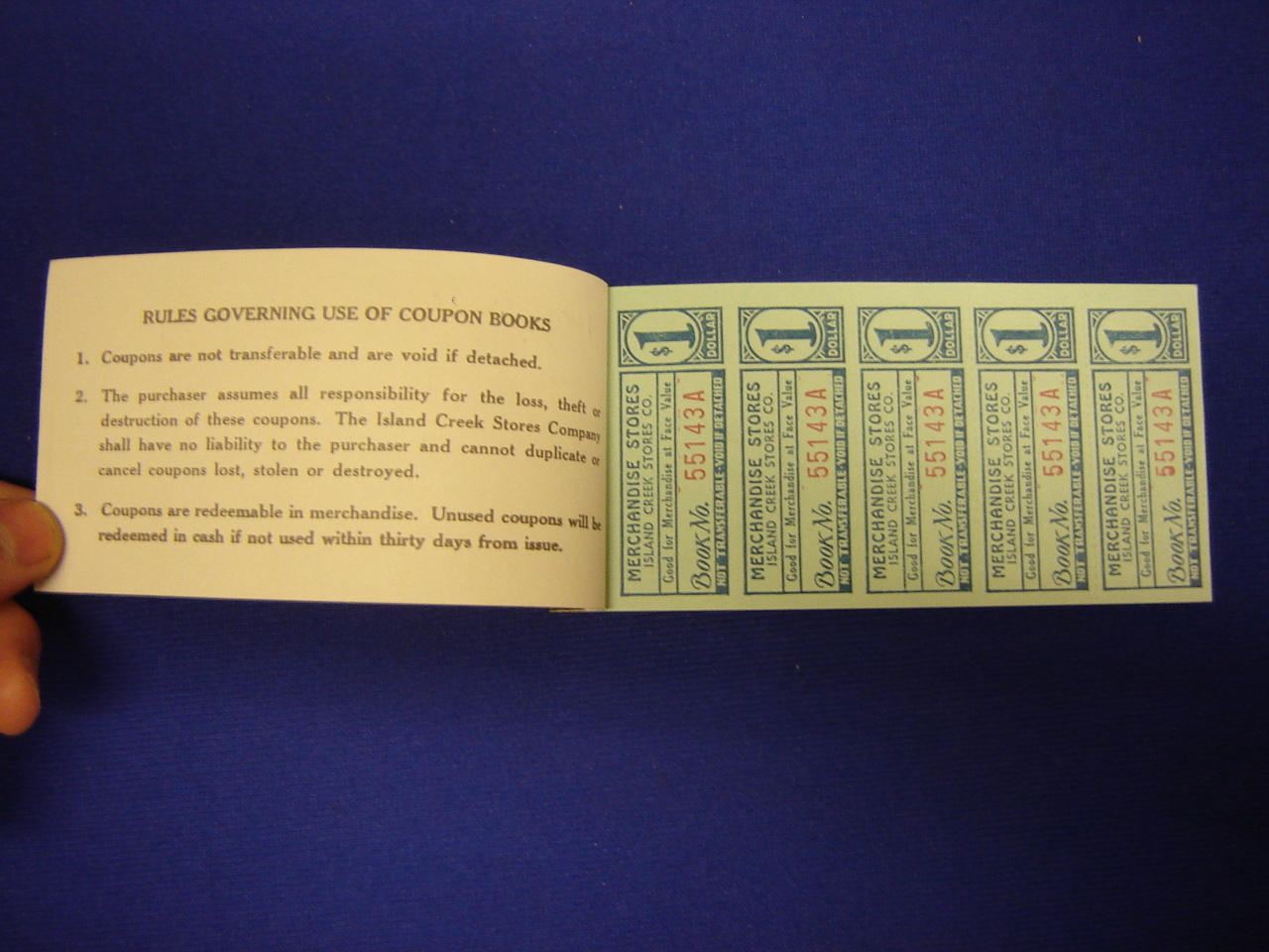 lot of 5 $25.00 Island Creek Company Store coal mine scrip coupons uncirculated