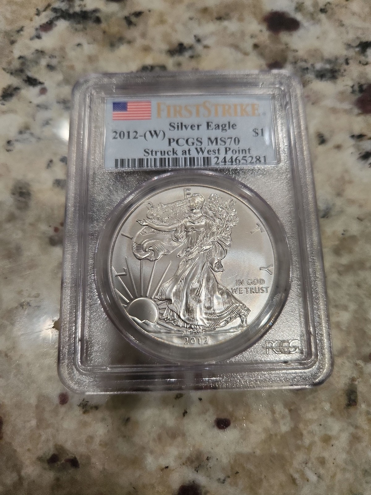 2012-W American Silver Eagle PCGS MS70 First Strike West Point $1
