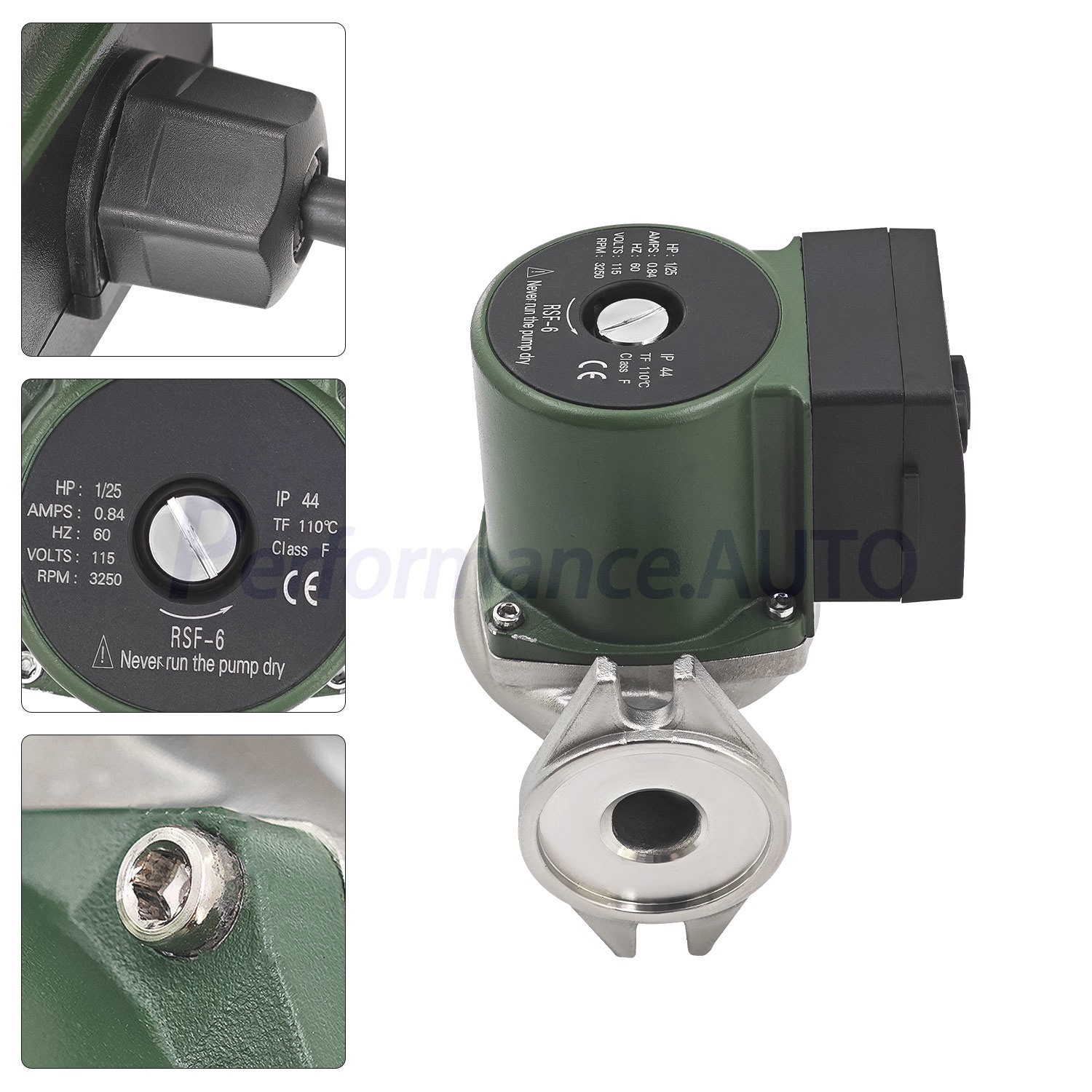 Fits Taco 008SF6 115V 1/25hp 14GPM Potable Water Stainless Steel Circulator Pump