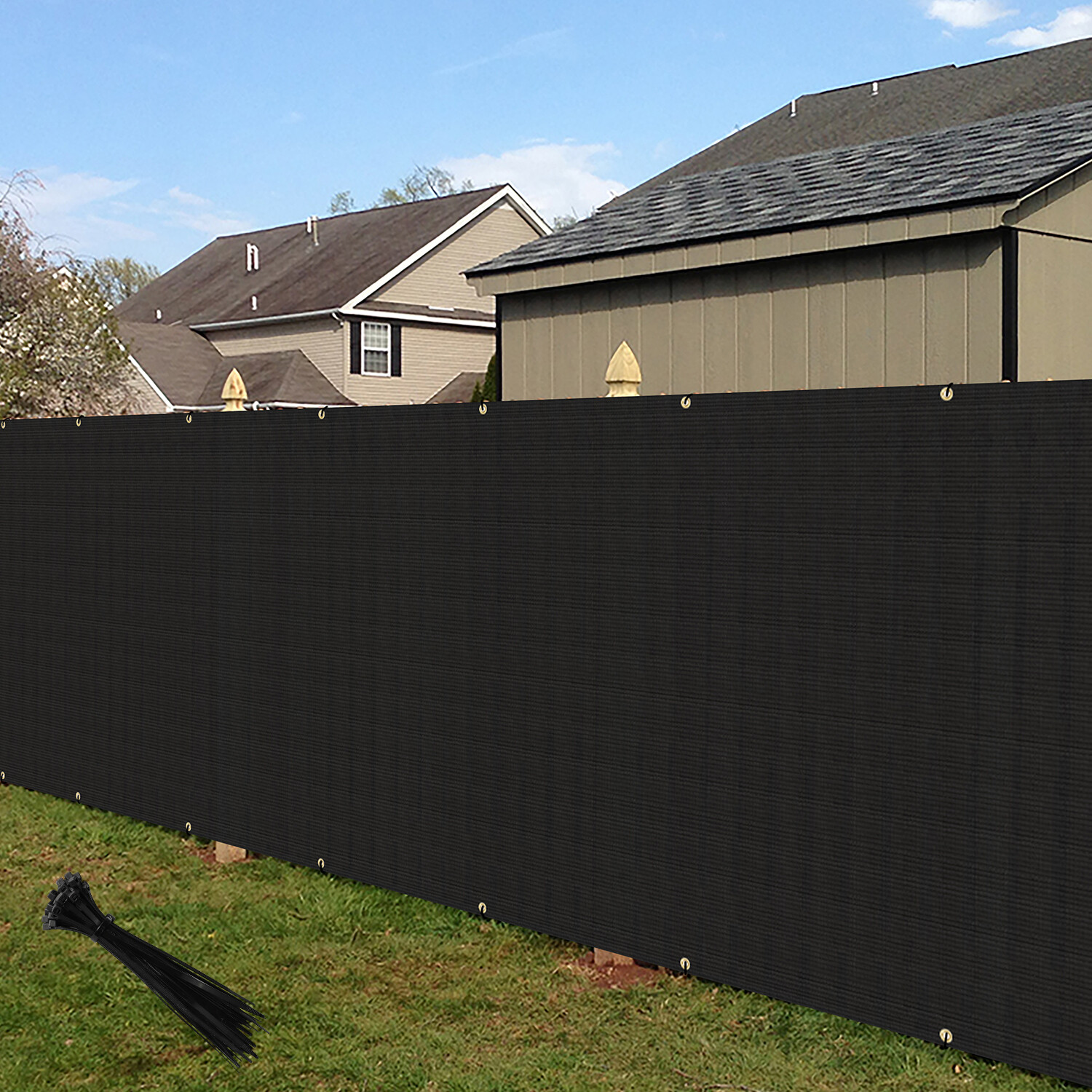 4' 5' 6' 8' Fence Privacy Windscreen Screen Black Shade Cover for Yard Outdoor