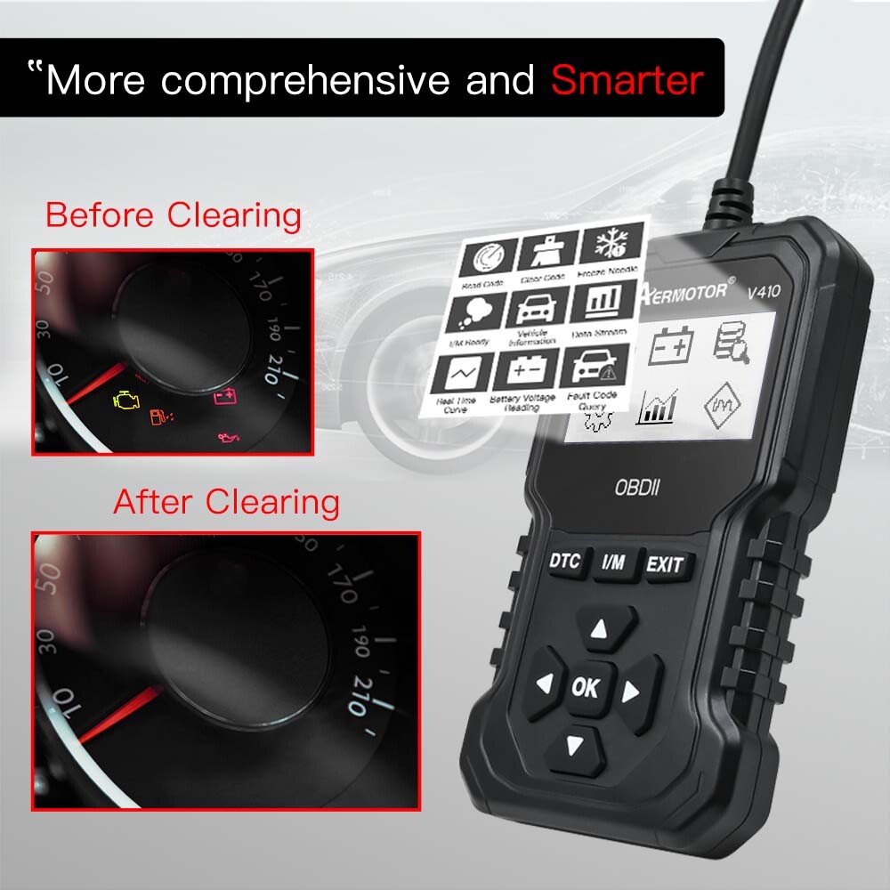 V410 Universal OBDII Scanner Car Engine Fault Code Reader Diagnostic Scan Tool