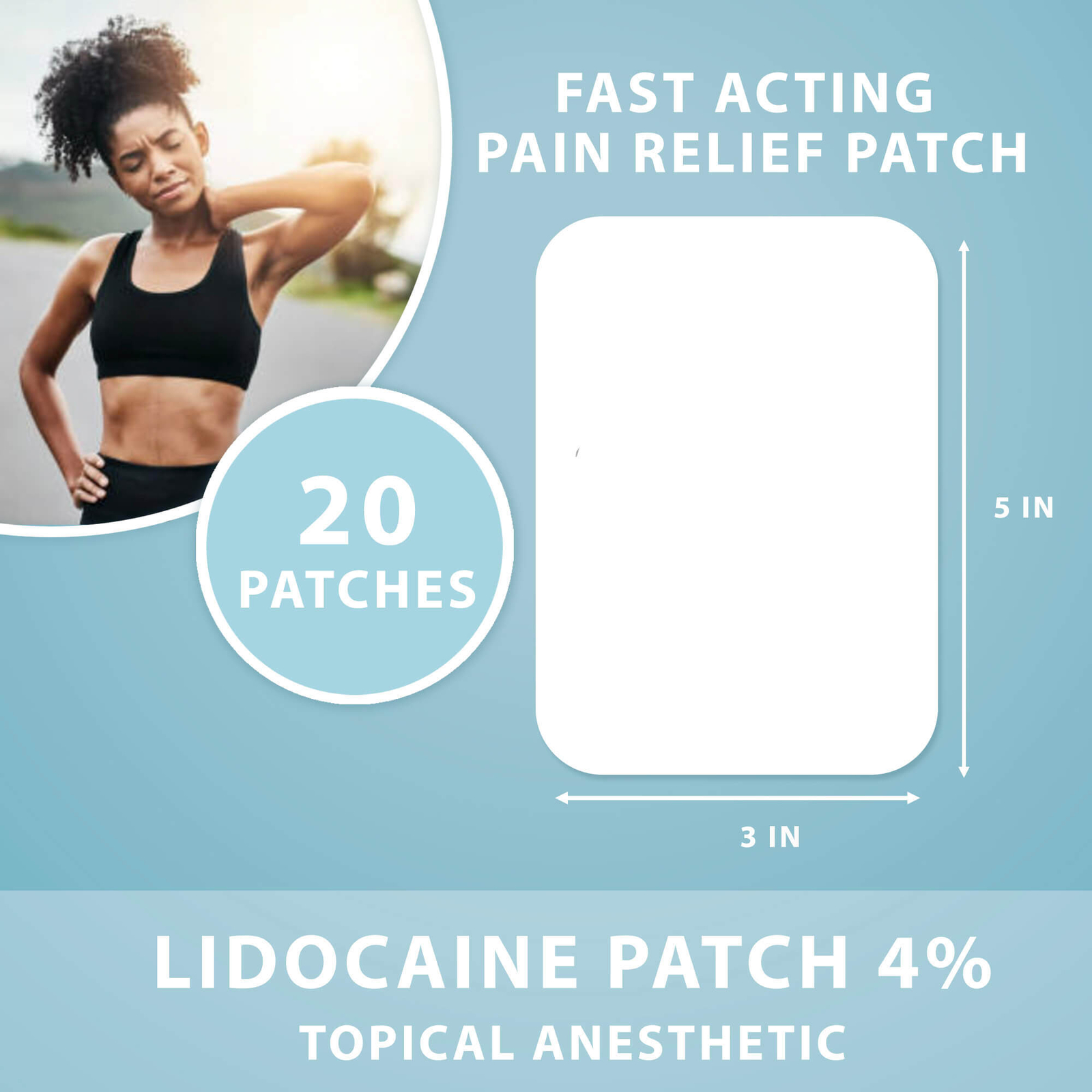 Lidocaine 4% Patch, 20 patches