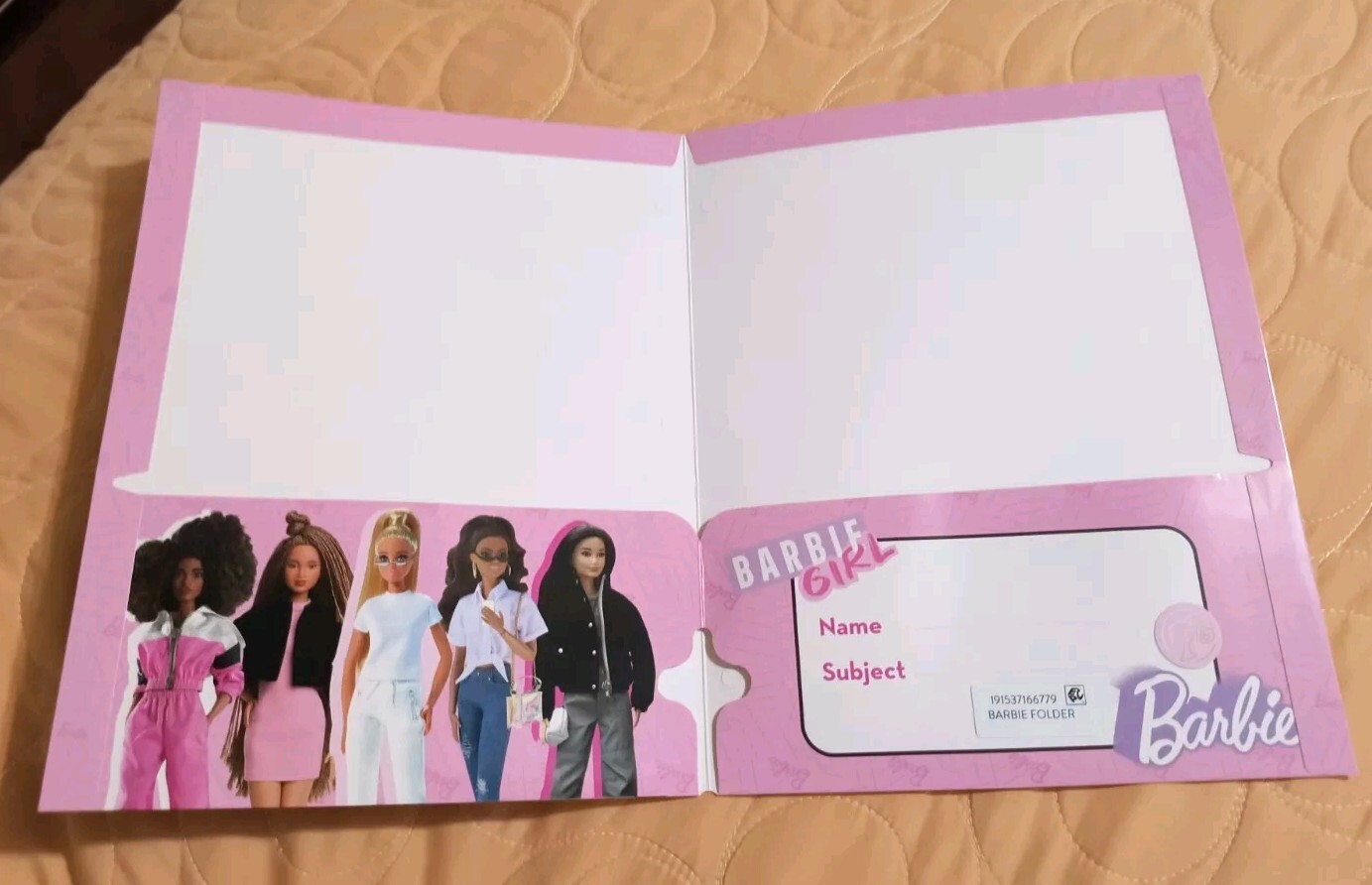 Barbie Pink Portfolio Folders w/pockets Set of 2 School (11.8 in X 9.35 in.)🆕