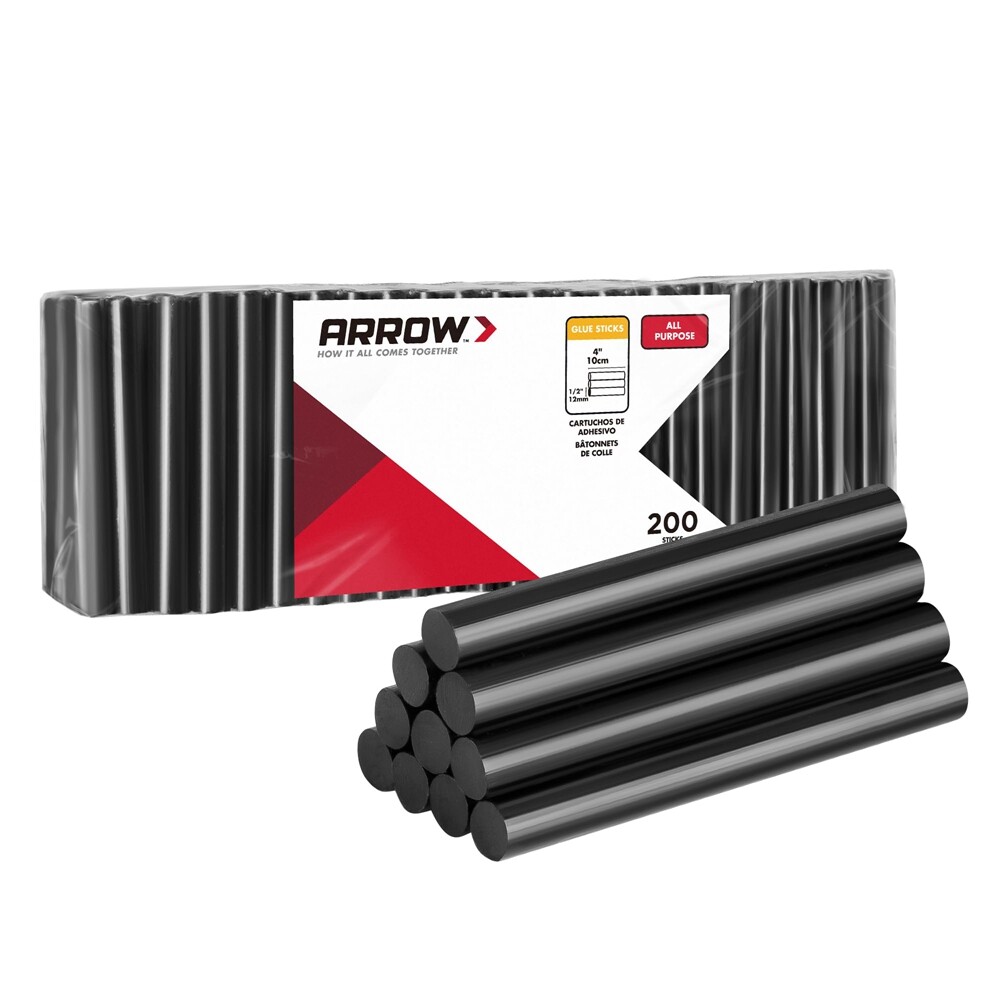 Arrow 200PC Full Size Hot Glue Stick Black Glue Gun Stick 4"x1/2" Hot Melt Stick