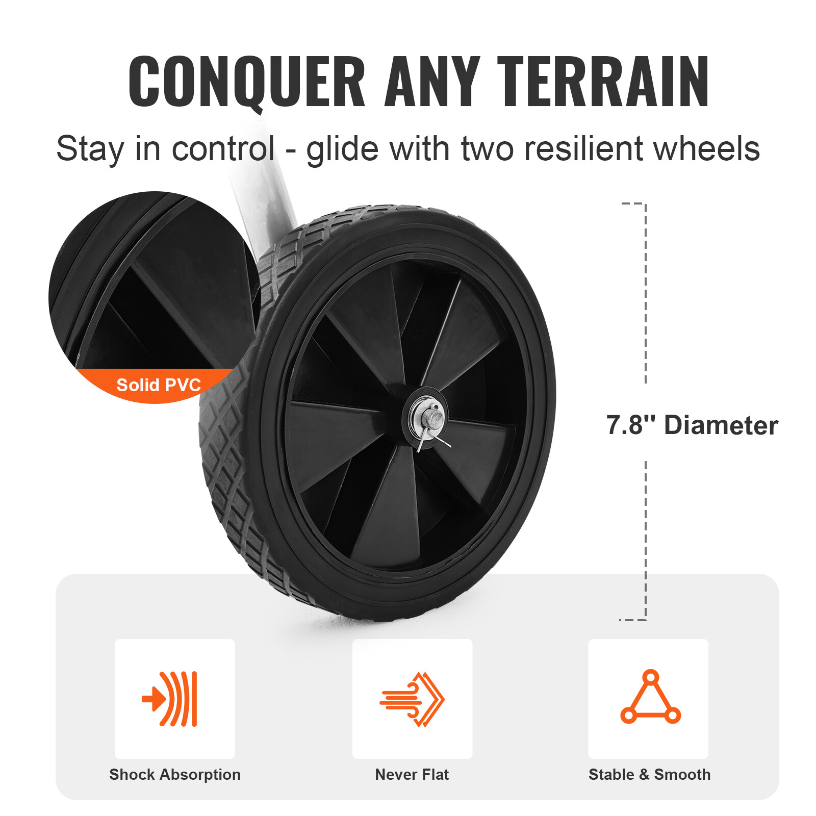 VEVOR Hose Reel Cart 175ft. Heavy Duty Garden Water Yard Planting w/ Wheels