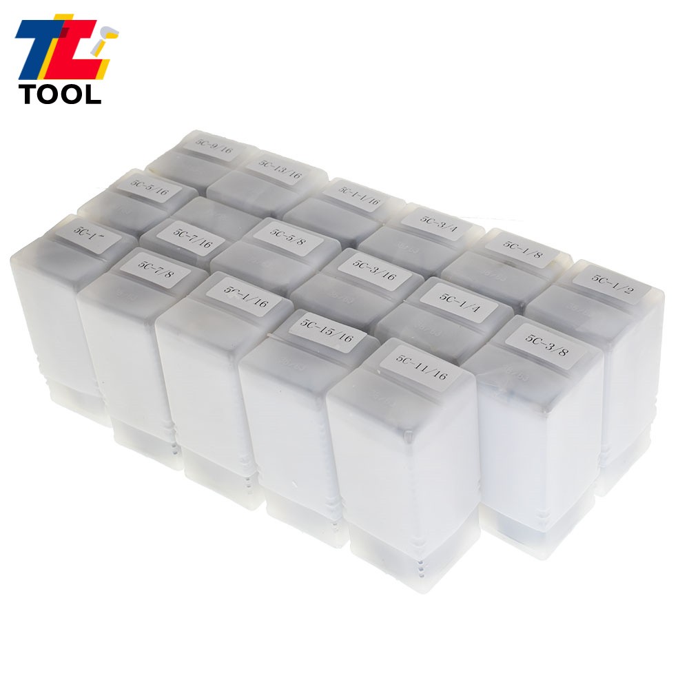 17PC 1/16 - 1-1/16" 5C Round Collet Set By 16th Harden High Precision 0006" TIR