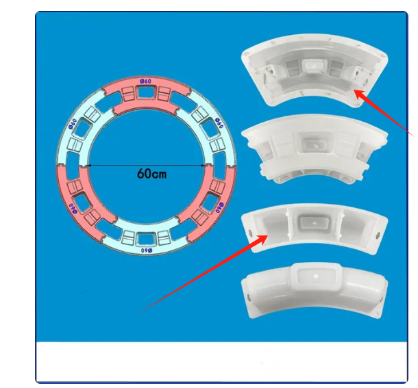 Round Concrete Block Bricks Plastic Mold Set Ground Circle Module DIY Mould 60cm