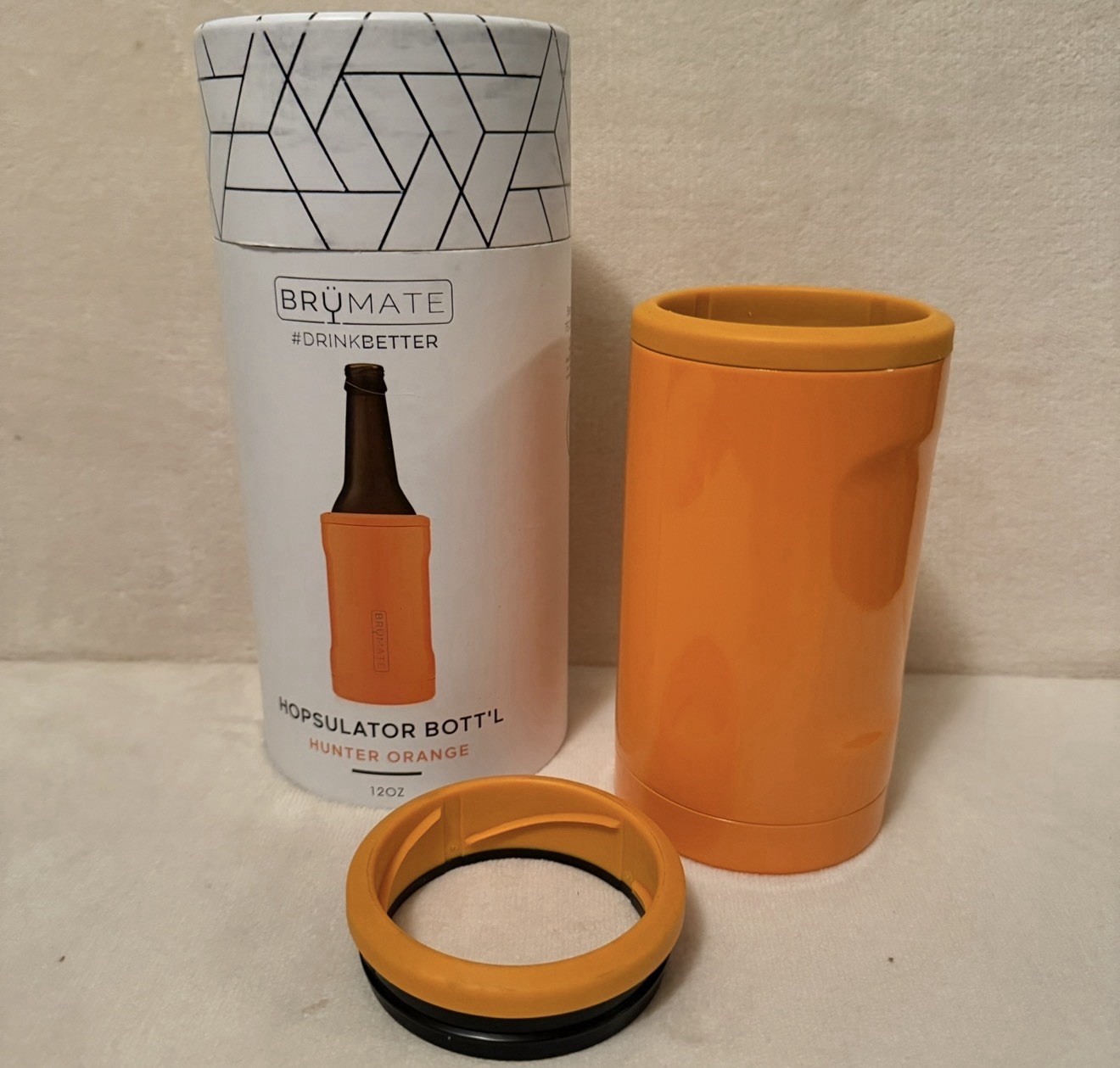 Brumate Hopsulator Cooler Tumbler 12 oz Drink Holder Bottle Hunter Orange