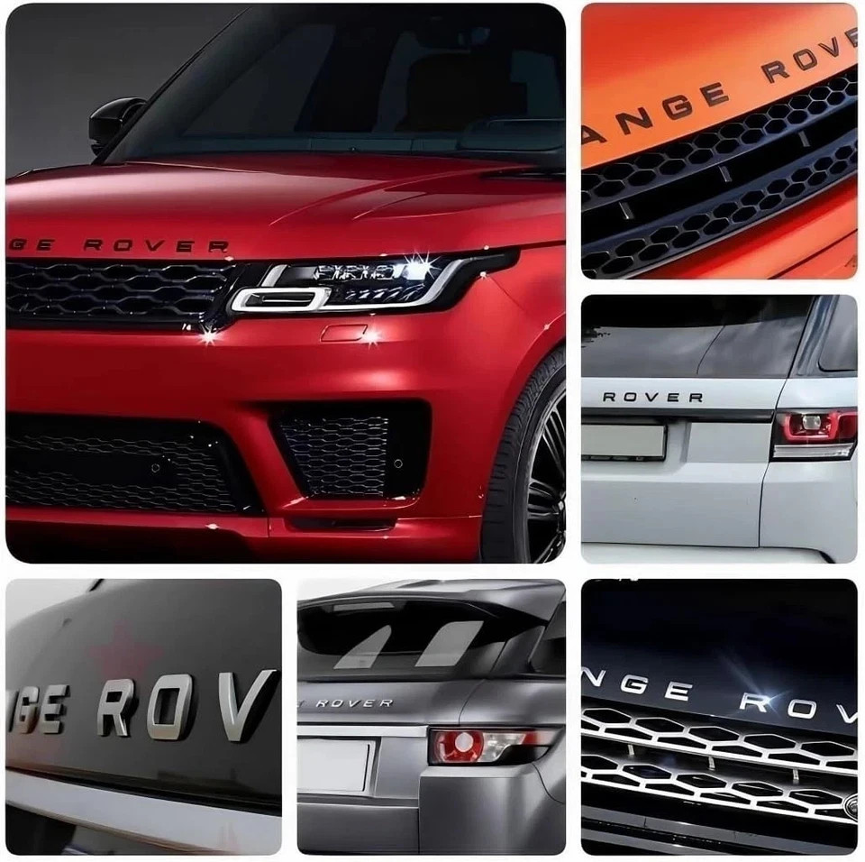 Range Rover Gloss silver ABS Emblem Replacement Badge for Front Hood & Trunk
