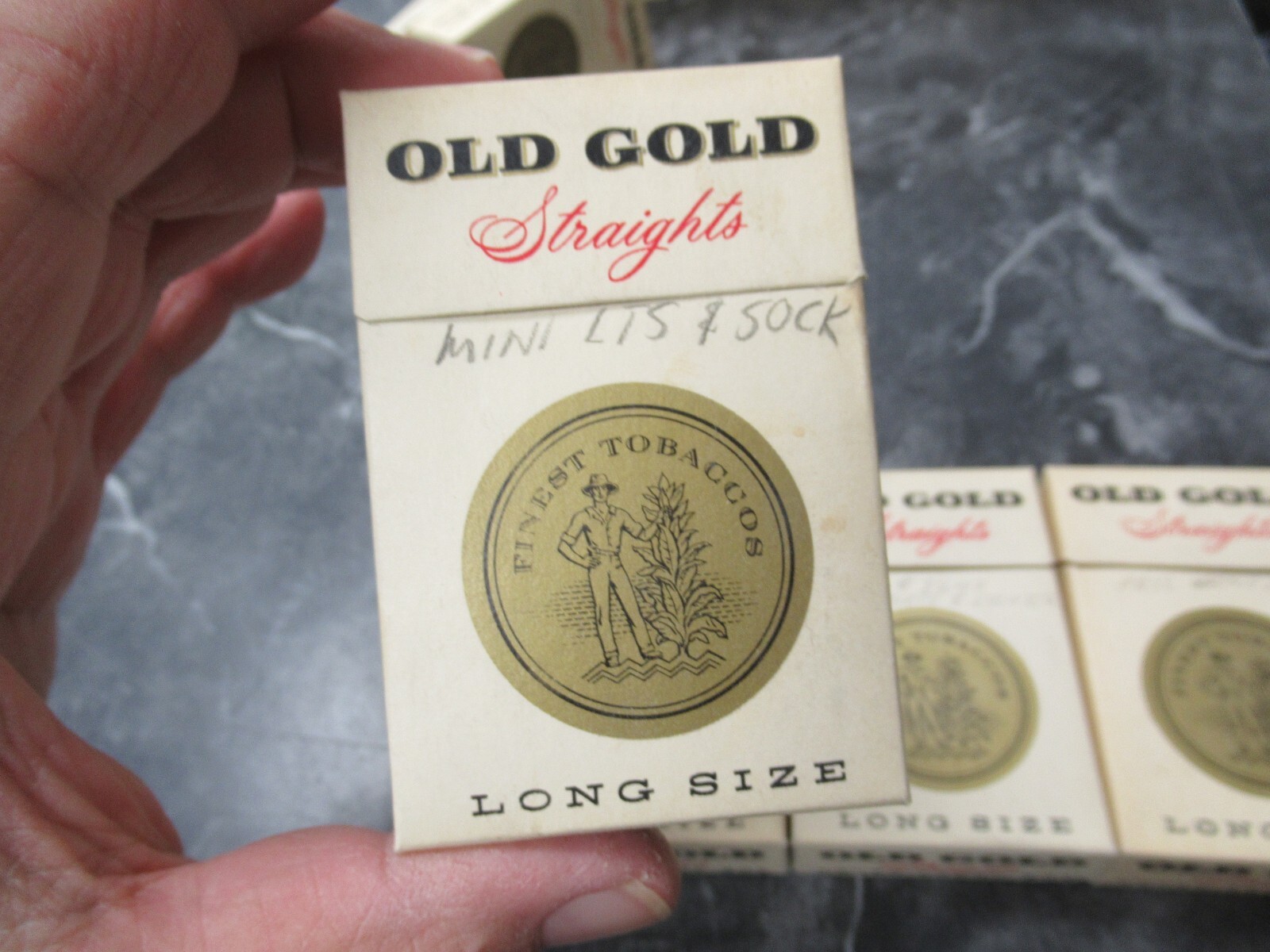 1 Vintage Used Empty Cigarette Hard Pack Paper Label Wrapper OLD GOLD Straights