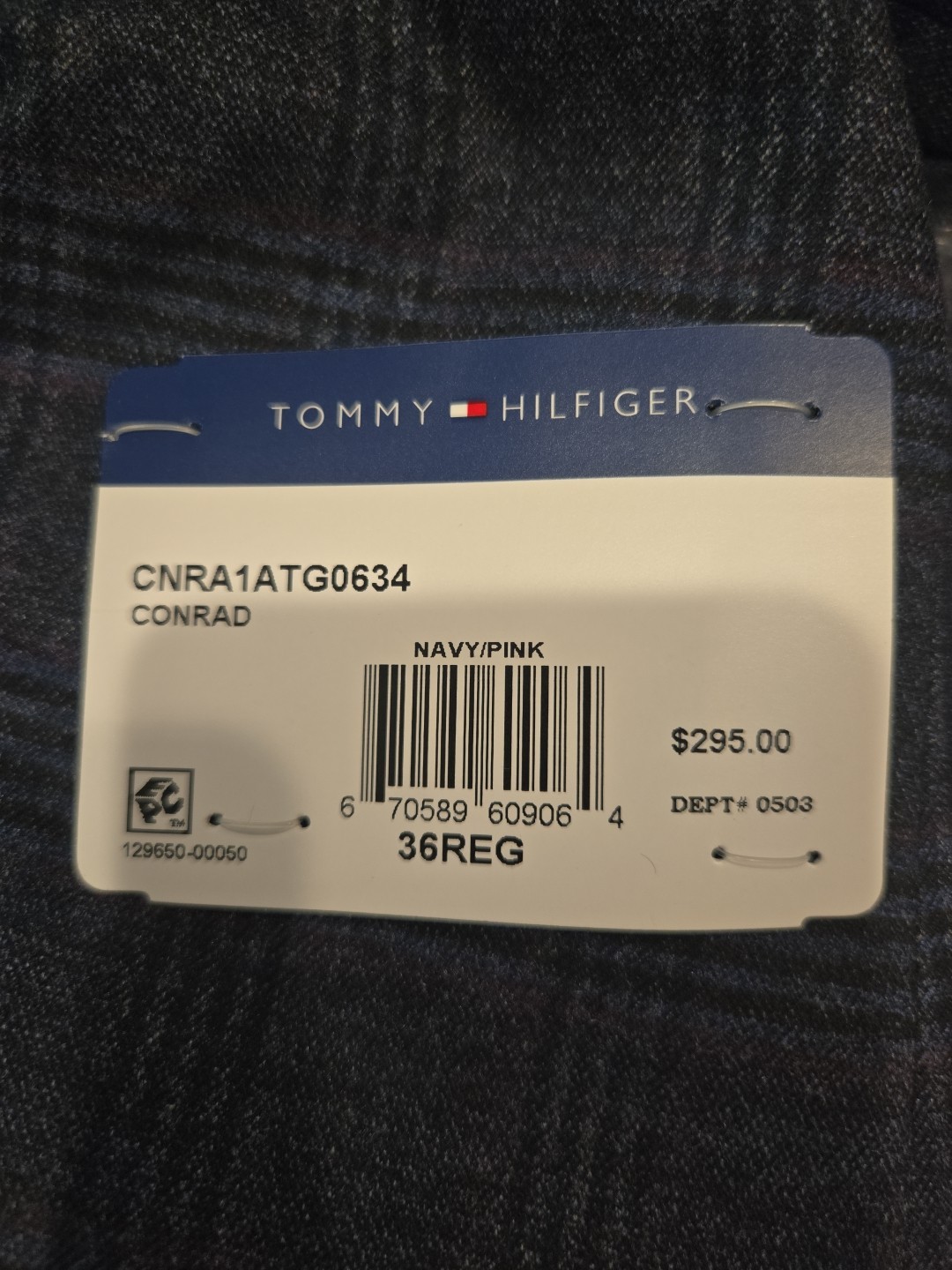 Tommy Hilfiger Mens Modern fit Sport Coat Blazer 36 R Navy Blue Plaid