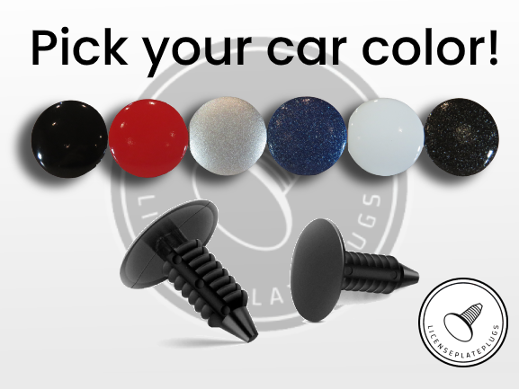 SET OF 4: License Plate Plugs Front Bumper Hole Covers Painted: Pick Your Color!