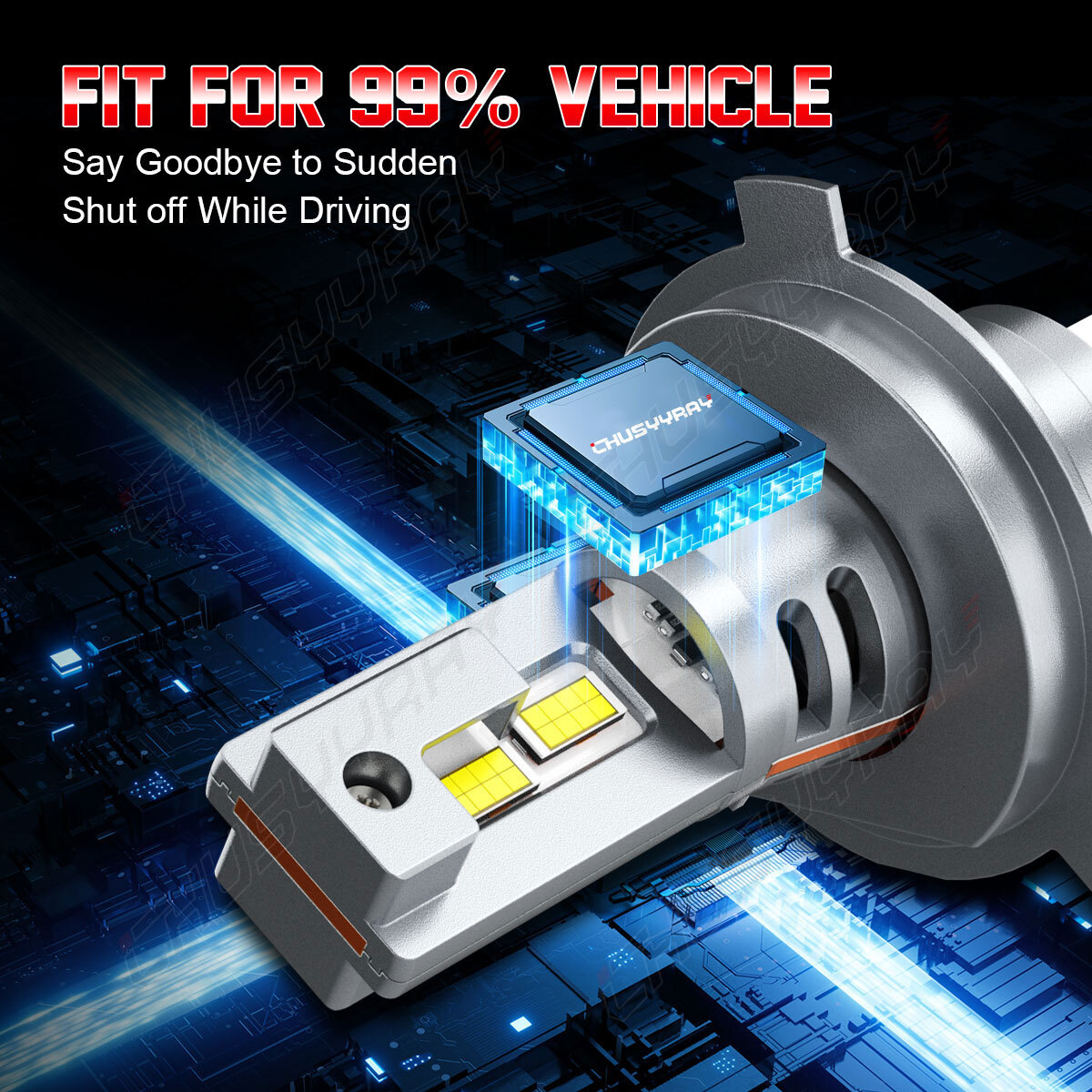 For Polaris XC-SP 700: 1999-2005 Snowmobile 3570 LED Headlight Hi/Lo bulbs 12v