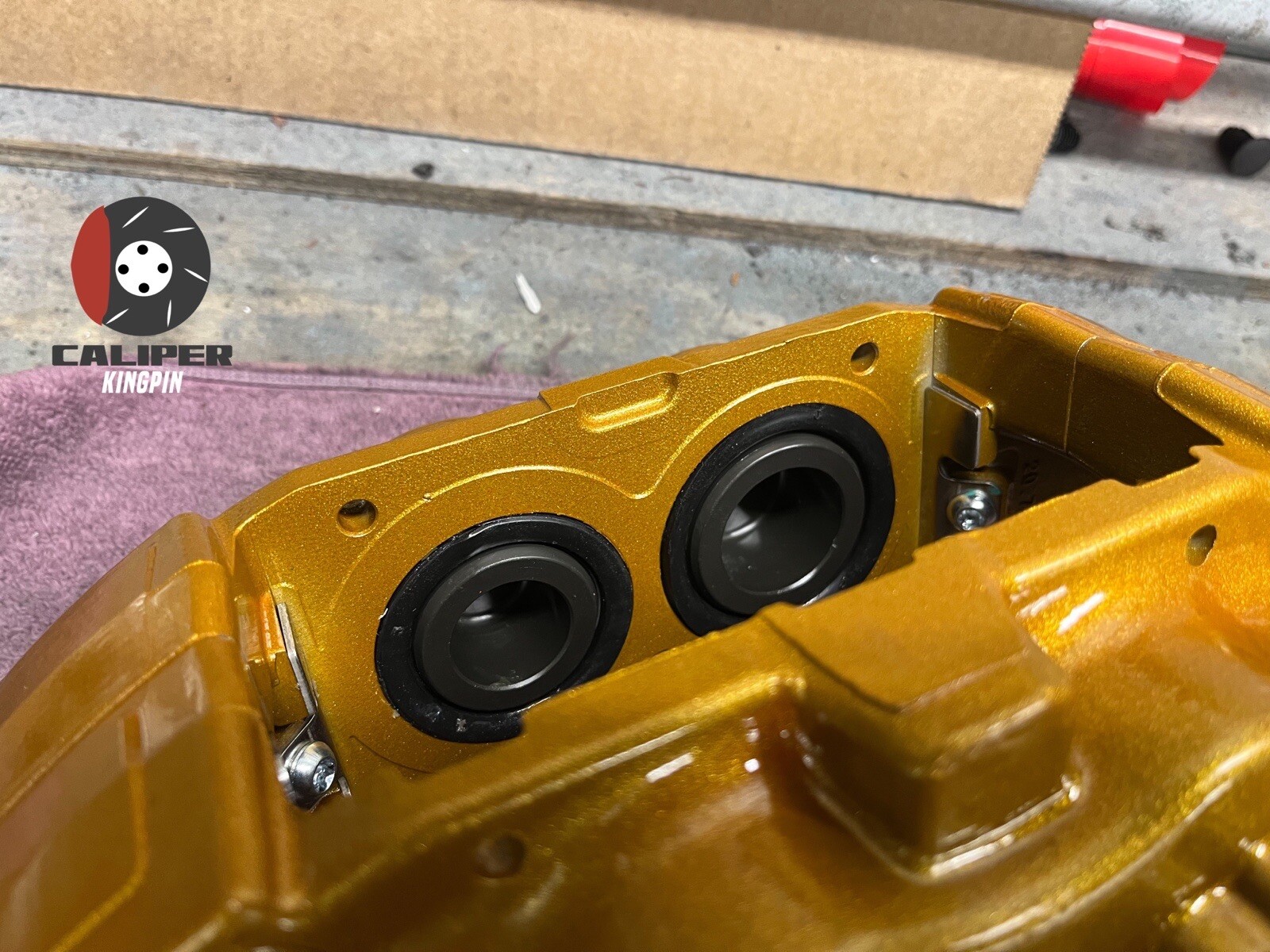 Subaru STi Front Rear Set Calipers 4 Piston Red Impreza WRX 08-17 Powder Coated