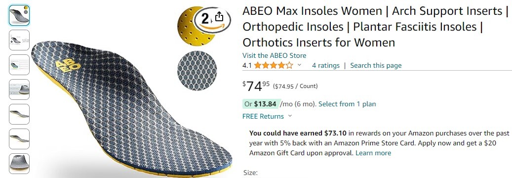 ABEO Women's 3D3 Orthotics Max Performance Orthotic Metatarsal Neutral Post NIB