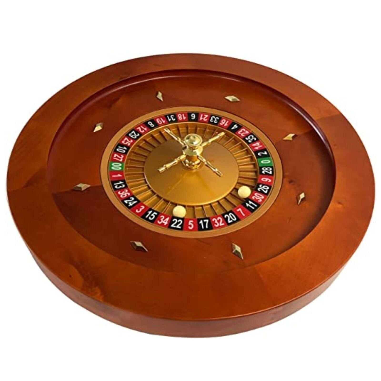 20" Solid Wood Roulette Wheel Set with 2 Balls - Home or Professional Use - NEW