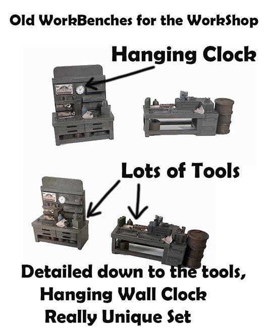 HO Scale Workbench Set for your Workshops Come all painted for you