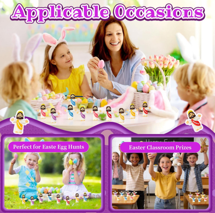 100 Pack Little Jesus Figures Loves You, Tiny Mini Jesus Figurines in Bulk