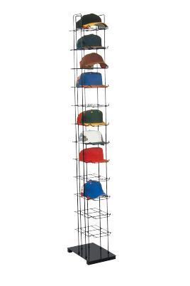 SSWBasics Black Floor Standing Ball Cap Rack and Hat Display Rack - Retail Hat