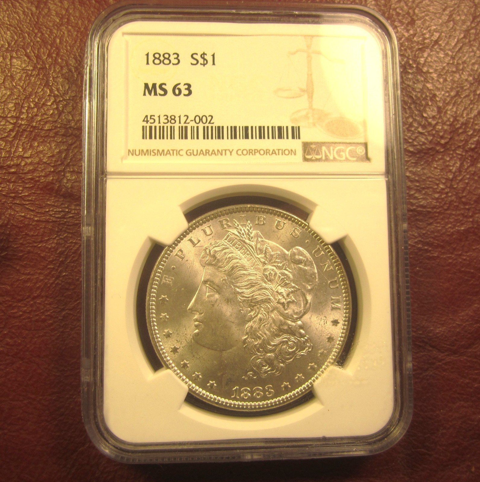 1883 MORGAN DOLLAR NGC MS63 BLAST WHITE NICE ORIGINAL SILVER MINT COIN CERTIFIED