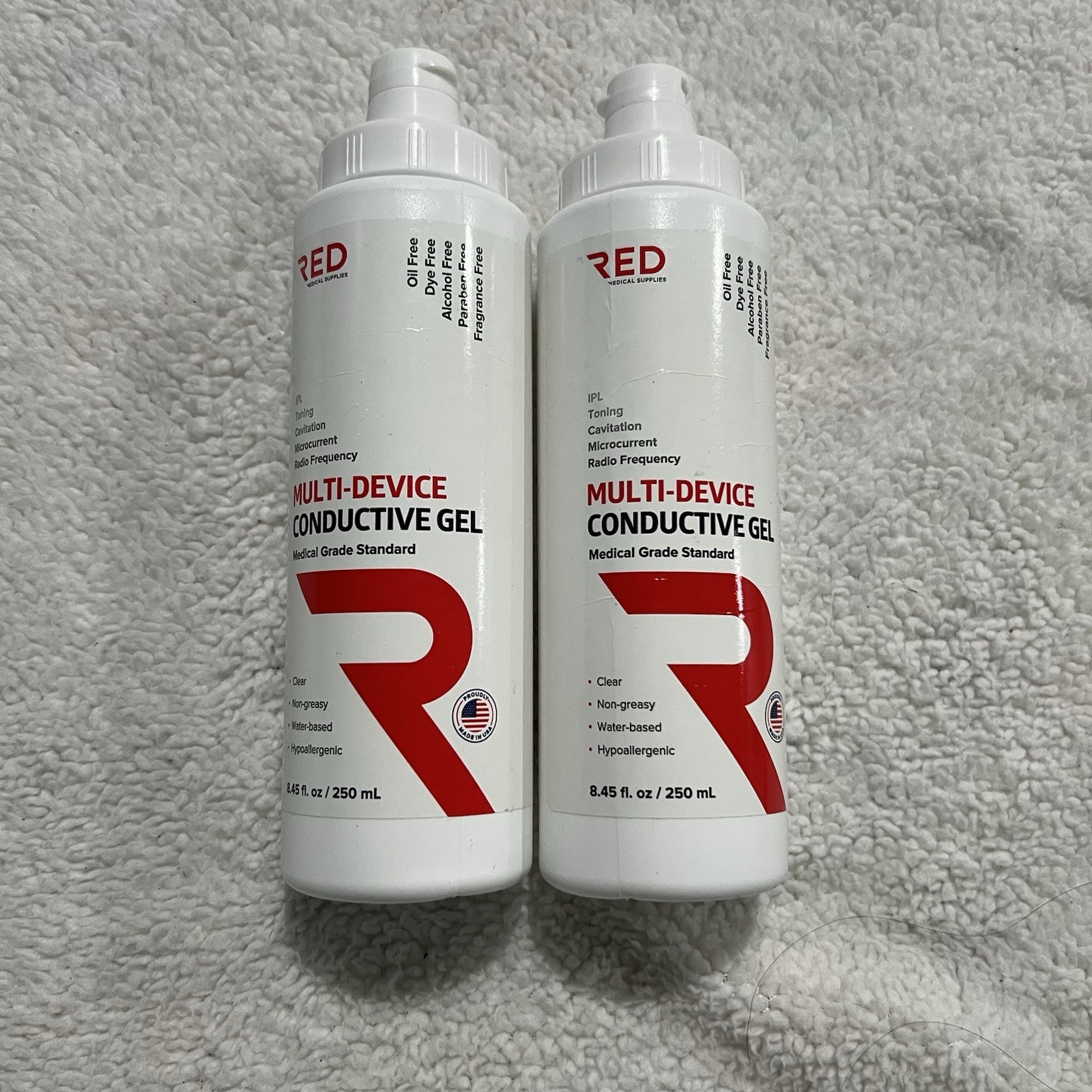2X RED MULTI-DEVICE Conductive GEL, Clear, Water Based, Hypoallergenic 8.45fl.oz